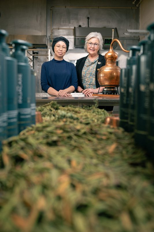 Grønlandske, Pipa og Anne Mette fra InauCare, der står ved de håndplukkede ingredienser, som er kernen i deres hudplejeprodukter.